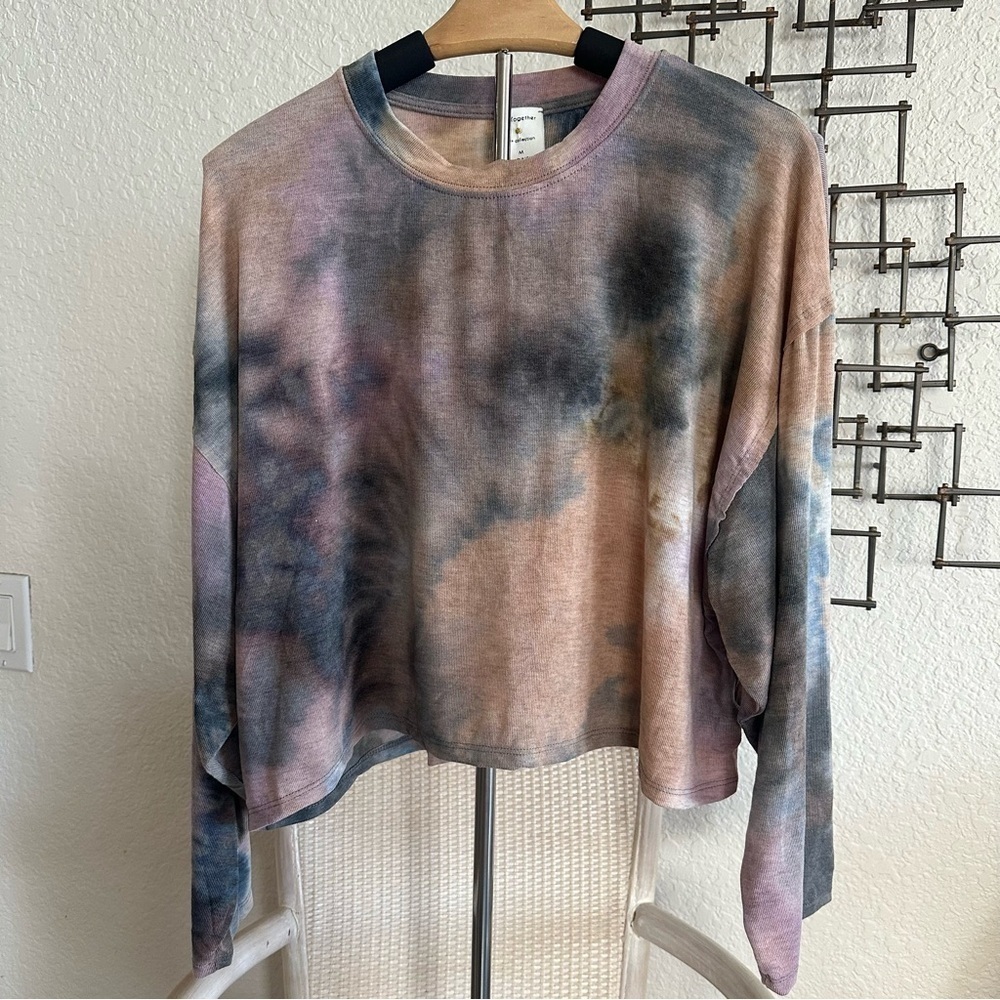 By Together Soft Tie Dye French Terry Pullover | Relaxed Fit Lounge Sweatshirt - Picture 7 of 9